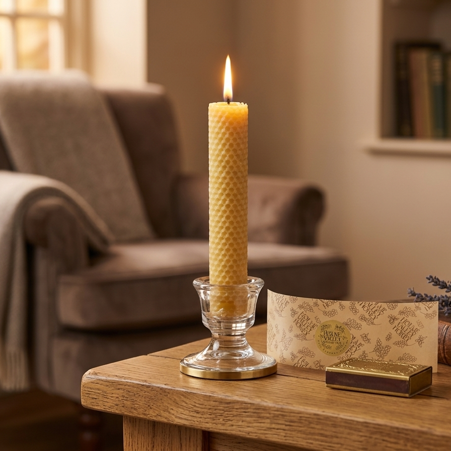 Two Rolled Beeswax Candles