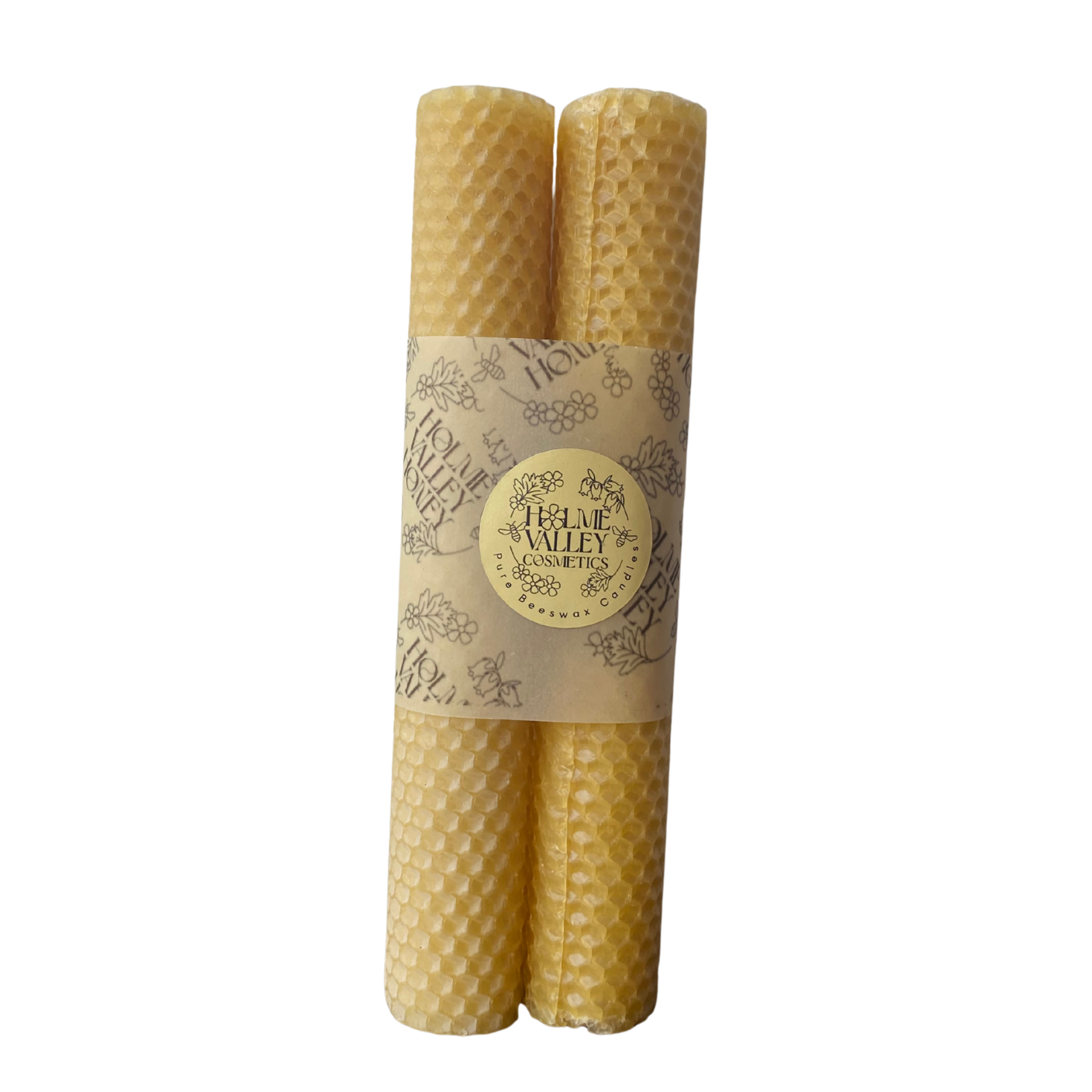 Two Rolled Beeswax Candles